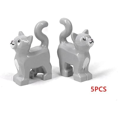 5 STuks/Set Schattige Kat Slang Spin Hagedis Dieren Beeldjes DIY Bouwstenen Speelgoed ideaal voor Kinderen Cadeaus Speelgoed Dier 38801 13786
