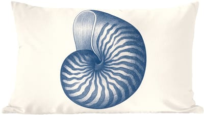 Sierkussens - Kussentjes Woonkamer - 60x40 cm - Blauw - Schelp - Spiraal
