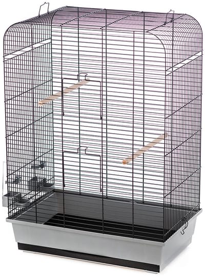 Vogelkooi - Parkietenkooi - kanarie kooi - exotenkooi - Zwart - 54 x 34 x 75 cm