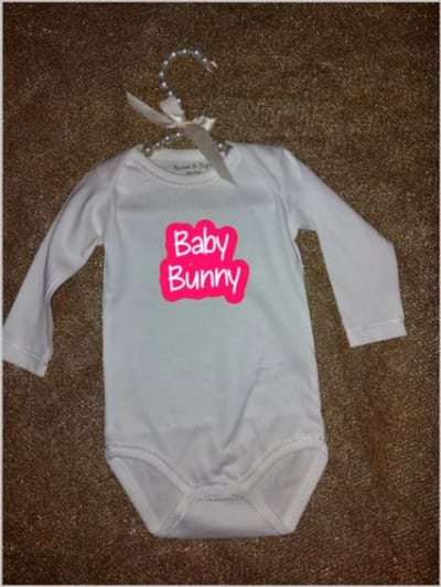Bedrukt rompertje voor pasen, Rompertje Baby Bunny, Rompertje met tekst, Baby, Cadeau, Babyshower