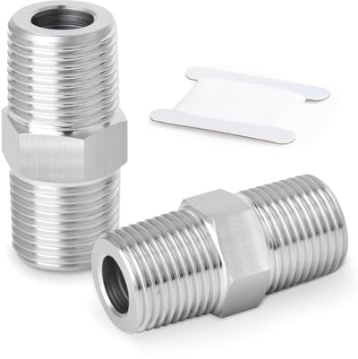 JHUBERS- Zeskantnippel 304 Roestvrij Staal - 1/2" BSP Mannelijke Buis - Buisfitting - Connector - Industrieel - Voor Water/Lucht/Gas