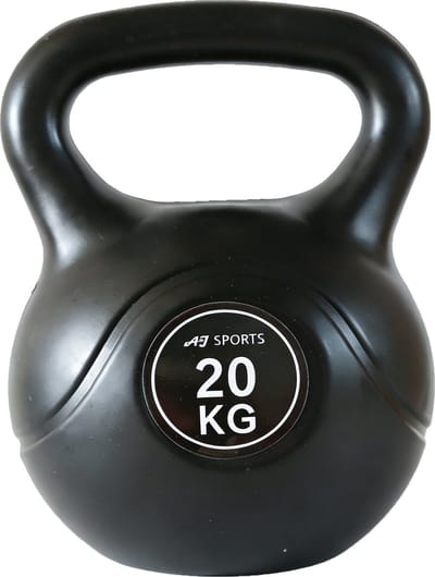 AJ-Sports Kettlebell - PVC 20 kg - Kettlebell - Gewichten - Krachttraining - Zwart - Fitness - Geschikt voor Crossfit & Fitness