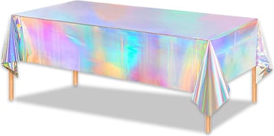 LUQ - Luxe Tafelkleed Holografisch Verjaardag Versiering Tafelloper Plastic Tafelzeil Feest Tafellaken Xl Formaat
