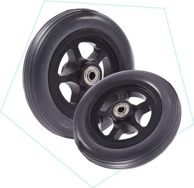 Rolstoel Zwenkwiel - Universeel Wiel - Mobiliteit Verbeteren - PU Solide Band - 8 Inch - Zwart