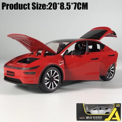 1:24 Model Y Facelift Off Road SUV Legering Metaal Diecast Modelauto Geluid & Licht Pull Back Kinder Speelgoed Verzamelingen Verjaardagscadeau