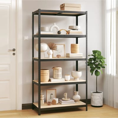 Opbergrek 5-laags 85x40x185 cm kunststof zwart