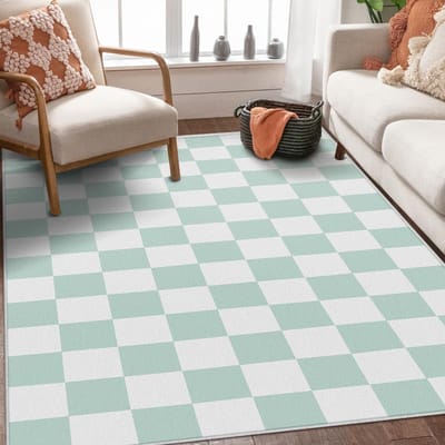 Unyqoos® Zacht en Wasbaar Vloerkleed met Modern Ruitpatroon voor Diverse Ruimtes