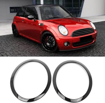 Koplampversiering zwart voor Mini Cooper One R50 R52 R53 - Set van 2 - Vervangend onderdeel voor modeljaren 2001-2006