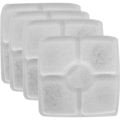 4pcs Filtres Fontaine à Eau Chat Filtres Charbon Actif pour Fontaine Chat Chien Distributeur d'Eau 4pcs de Filtre Carré