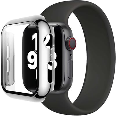 Eko, Hoesje geschikt voor Apple Watch 41mm - Full-body Bescherming met Tempered Glass, Zilver