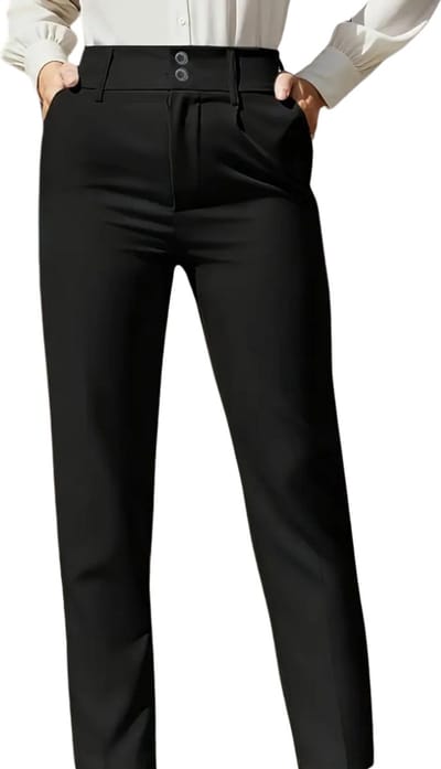 Livano Pantalon Dames - Chino - Golfbroek - Nette Broek - Met Elastische Tailleband - Volwassenen - Zwart - XS