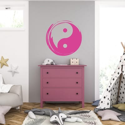 Muursticker - Yin Yang - 40,6 x 40,6 - Roze