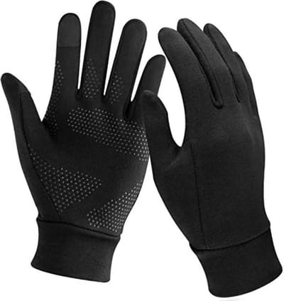 Touchscreen-handschoenen, unisex-sporthandschoenen Handschoenvoering Outdoor-hardloophandschoenen Warme winddichte winterhandschoenen Antislip Volledige vinger voor sportactiviteiten - Zwart (Maat L)