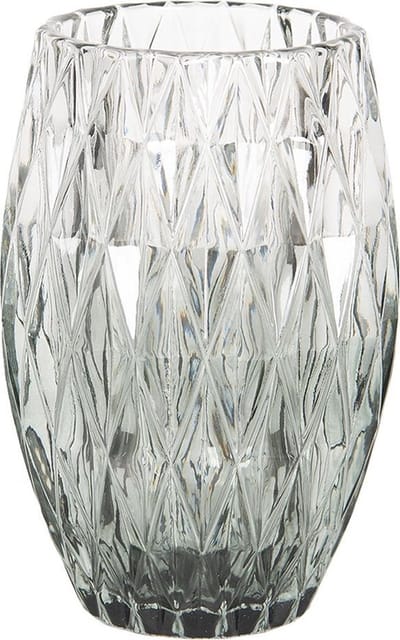 Clayre & Eef Glazen Theelichthouder 6GL2517 Ø 9*13 cm - Groen Glas