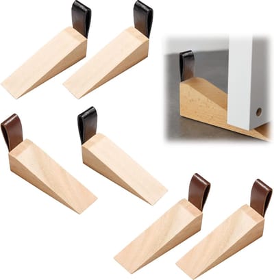 Deurstopper Set - 6 stuks - Deurstop - Deurvastzetter binnendeur - Antislip - Deurwig - houten - Deurklem - Foam - Kinderbeveiliging Deurstopper - Deurklink buffer - 10*3CM - Deurdranger voor binnen met antislip
