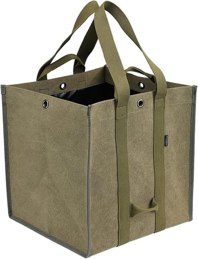 Brandhout Draagtas - Canvas Opbergtas - Open Haard Gebruik - Grote Capaciteit - 40 cm - Canvas Kleur