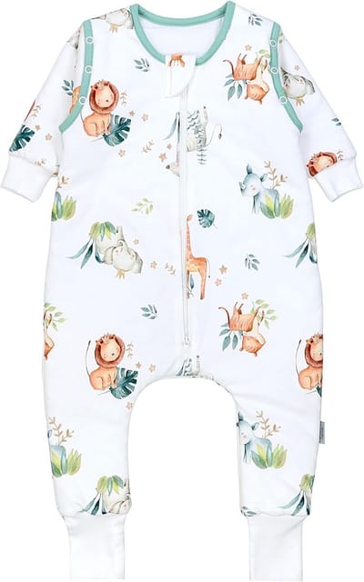 Babyslaapzak met benen - Trappelzak met voeten - Warm houden baby - Afneembare mouwen - 2.5 TOG - Meerdere motieven