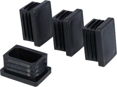 4x Vierkante Buisdoppen Zwart (35x25mm) - Eindkappen voor Stoelpoten en Meubels