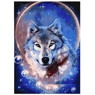 Peinture Diamant 5d DIY Point de Croix Broderie Diamant Loup Photos d'Animaux 20X30CM gray