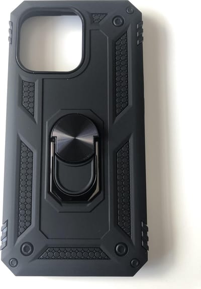 Hybrid Armor Backcover met Kickstand Ring – Geschikt voor Apple iPhone 13 Pro – Zwart