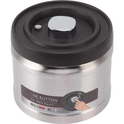 Contenant à café scellé sous vide en acier inoxydable 304 de type presse, hermétique pour le stockage des aliments, pour grains de café, thé, noix 750ML stainless steel color