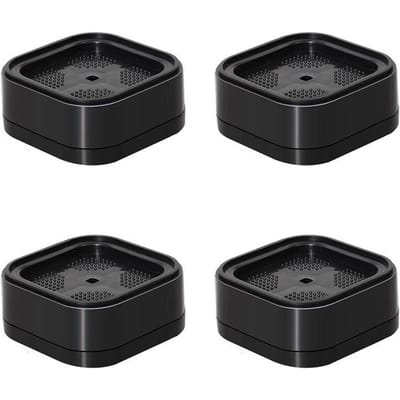 4 Stuks Heavy Duty Verstelbare Bedverhoger - Stapelbare Plastic Meubelverhoger met Antislip Bovenkant en Antislip Onderkant voor Bedden, Banken, Stoelen, Vloeren zwart