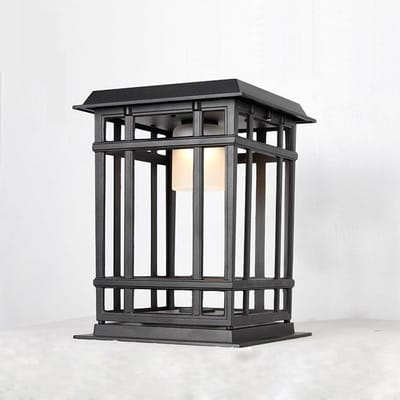 Paallamp Buiten - Tuinverlichting Kolom - Terras Verlichten - Zonne-energie Bediening - 31 cm Hoog - Zwart