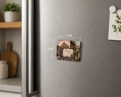 Milaan Koelkastmagneet MDF 9 x 7 cm – Italië Souvenir Magneet – Decoratieve Reismagneet met Milaan Collage