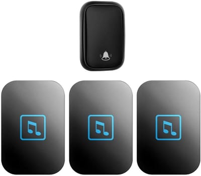 Draadloze Deurbel Kit - Batterijvrije Bel - Bezoekers Ontvangen - Waterdicht Anti-interferentie - 200M Bereik - Zwart