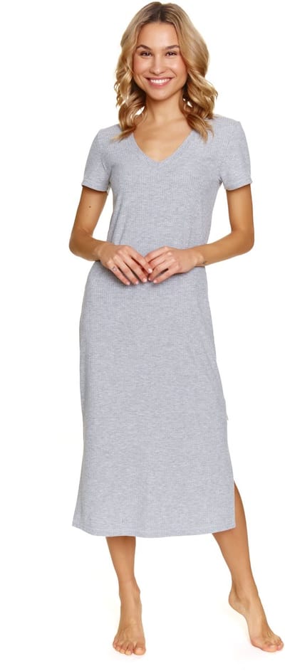 Doctor Nap Nachthemd Nachtjapon Dames Lang Lichtgrijs TM.7224 38 / M