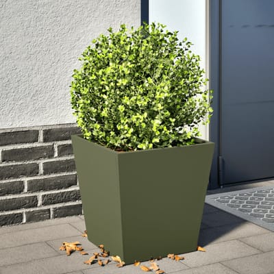 vidaXL - Plantenbak - 40x40x40 - cm - staal - olijfgroen