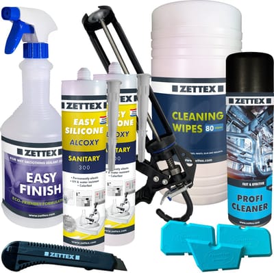 Zettex Easy Siliconenkit S - Sanitairkit voor Badkamer & Keuken - Schimmelbestendig & Elastisch - 310ml - Transparant - Voordeelbundel