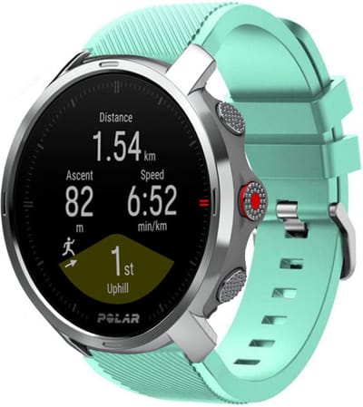 Strap-it Twill silicone horlogeband - geschikt voor Polar Vantage M / M2 / V3 / Grit X / Grit X(2) Pro - aqua
