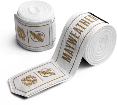 Hayabusa Mayweather Stretch Handwraps - Wit/Goud - 4,5 meter