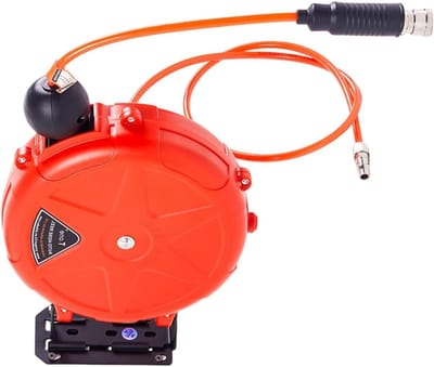 Luchtslanghaspel - Intrekbare slanghaspel - Werkplaats organiseren - Automatisch oprollen - 10 meter - Rood