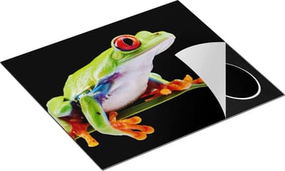 Chefcare Inductie Beschermer Kikker met Rode Ogen op een Plant - 60x50 cm - Afdekplaat Inductie - Kookplaat Beschermer - Inductie Mat