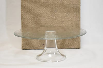 Taartplateau / etagere, helder glas 12 x 30 cm rond