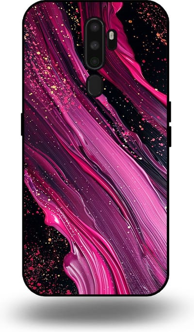 Smartphonica Telefoonhoesje geschikt voor OPPO A5 2020 met marmer opdruk - TPU backcover case marble design - Paars Roze geschikt voor OPPO A5 (2020)