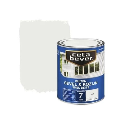 Cetabever Gevel en Kozijn Snel Beits Dekkend Zijdemat - Wit