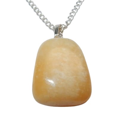 Geel Calciet Trommelsteen Hanger