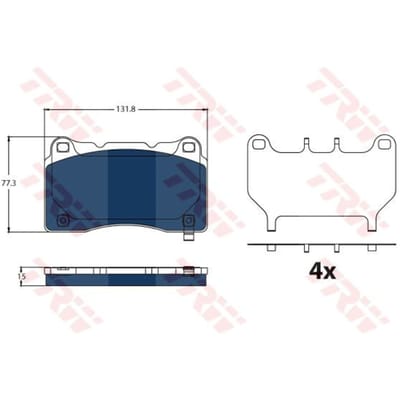 Remblokset TRW GDB2198BTE, voorkant, achter