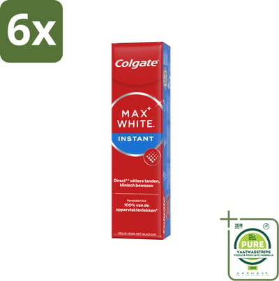 Colgate Tandpasta Max White Optic 75 ml - Voordeelverpakking - 6 stuks - Tandpasta - Witte tanden