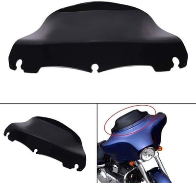 Zwarte 9" Windsplitter voor Touring en Electra Glide 2014-2020 - Verhoogde Bescherming, Stijlvol Ontwerp en Verminderde Windruis