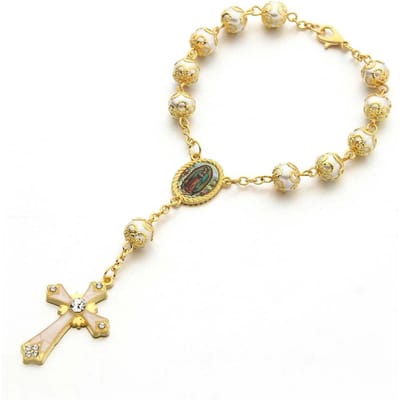 Accessoires 8 mm gouden armband glas gebogen naald Tori armband
