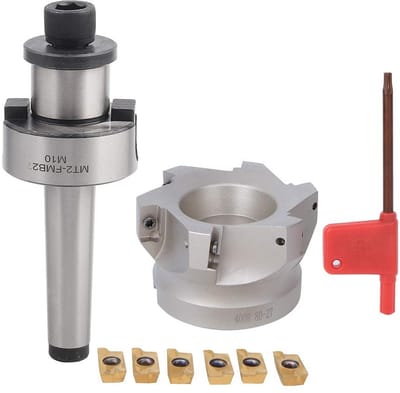 Allecto - CNC Freesgereedschapset - Hoogwaardige Frees - Compleet met 80mm Frees - 6 APMT Inserts - Precisie Gereedschap - Voor Bewerking - Geschik...