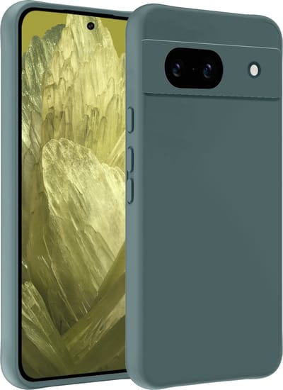 Hoesje - Geschikt voor Google Pixel 8a - Sterk & Shockproof - Hoes Cover - Siliconen Case - Telefoonhoesjes - Donkergroen