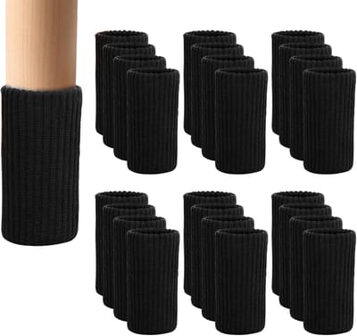 24 stuks Elastische Stoelpoot Beschermers - Stoelpoot Beschermers – Viltjes Stoelpoten - Stoelpoot Sokken - Stoeldoppen - Meubelpoot - Bescherm vloeren tegen krassen - Vermindert lawaai