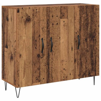 vidaXL - Dressoir - Oudhout - 90 - x - 32,5 - x - 80 - cm - Bewerkt - hout
