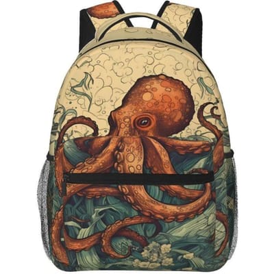 Nieuwe Octopus Rugzakken Voor Jongens/Meisjes Kinderen Beste Cadeaus 3D Cartoon Laptoptassen Tiener Schooltas Buiten Ontspanning beige