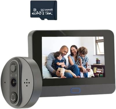 Video Deurcamera - Slim Kijkgaatje - Woning Beveiligen - HD 1080P Beeld - 4.3 Inch Scherm - Zwart